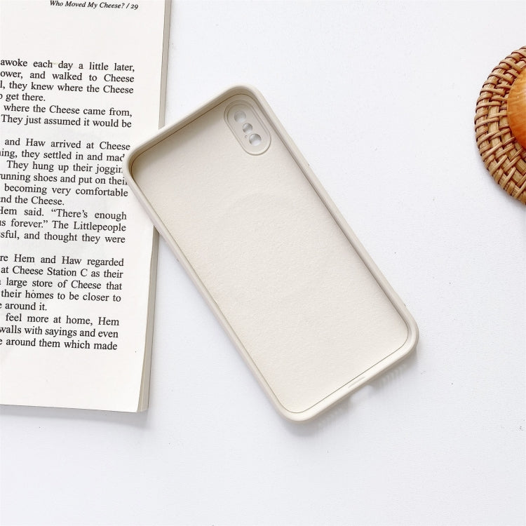 For iPhone X / XS Liquid Silicone Full Coverage Shockproof Magsafe Case(Beige) - More iPhone Cases by PMC TechLife | Online Shopping South Africa | PMC TechLife