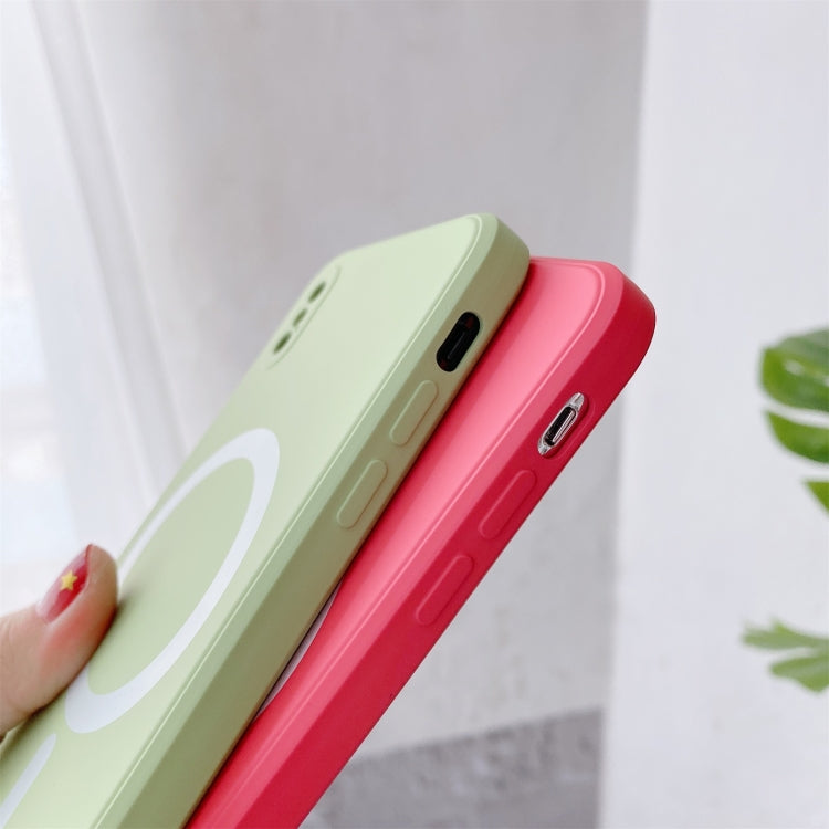 For iPhone X / XS Liquid Silicone Full Coverage Shockproof Magsafe Case(Beige) - More iPhone Cases by PMC TechLife | Online Shopping South Africa | PMC TechLife