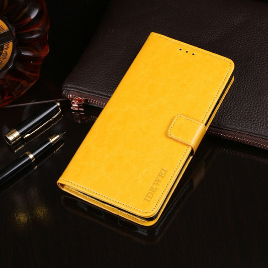 For Fujitsu Arrows RX idewei Crazy Horse Texture Horizontal Flip Leather Case with Holder & Card Slots & Wallet(Yellow) - More Brand by idewei | Online Shopping South Africa | PMC Jewellery | Buy Now Pay Later Mobicred