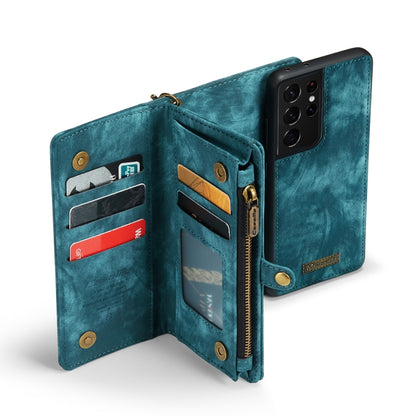 For Samsung Galaxy S21 Ultra 5G CaseMe Detachable Multifunctional Horizontal Flip Leather Case, with Card Slot & Holder & Zipper Wallet & Photo Frame(Green) - Galaxy S21 Ultra 5G Cases by CaseMe | Online Shopping South Africa | PMC Jewellery | Buy Now Pay Later Mobicred