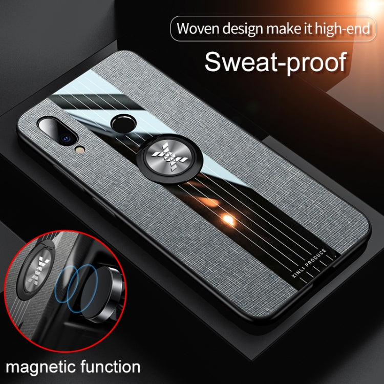 For Meizu Note 9 XINLI Stitching Cloth Texture Shockproof TPU Protective Case with Ring Holder(Black) - Meizu by XINLI | Online Shopping South Africa | PMC Jewellery | Buy Now Pay Later Mobicred