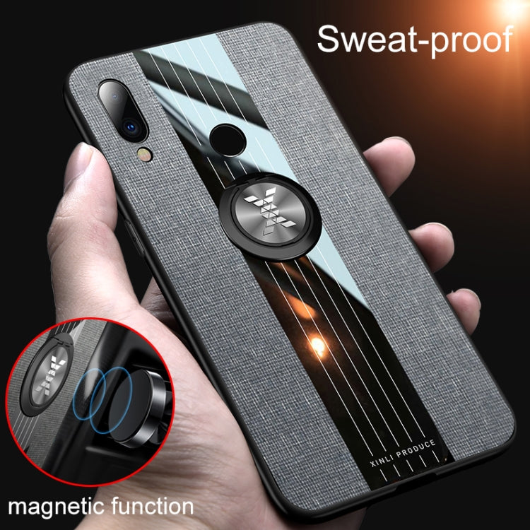 For Meizu Note 9 XINLI Stitching Cloth Texture Shockproof TPU Protective Case with Ring Holder(Black) - Meizu by XINLI | Online Shopping South Africa | PMC Jewellery | Buy Now Pay Later Mobicred