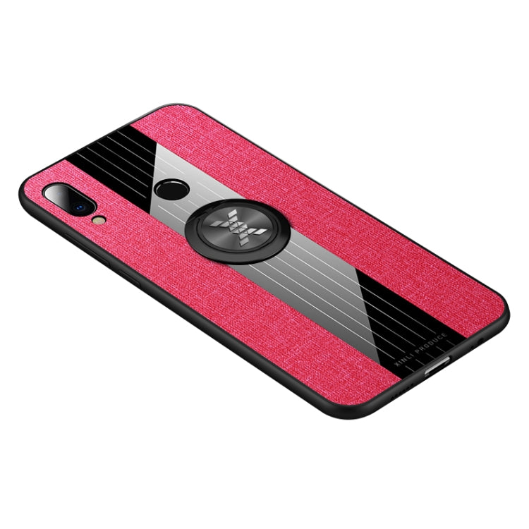 For Meizu Note 9 XINLI Stitching Cloth Texture Shockproof TPU Protective Case with Ring Holder(Red) - Meizu by XINLI | Online Shopping South Africa | PMC Jewellery | Buy Now Pay Later Mobicred