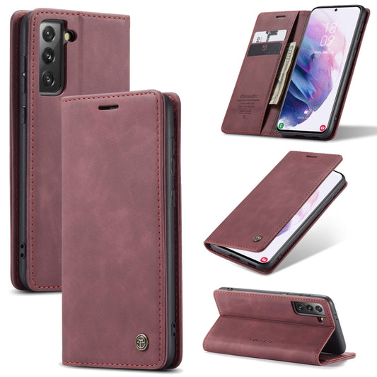 For Samsung Galaxy S21+ 5G CaseMe 013 Multifunctional Horizontal Flip Leather Case with Holder & Card Slot & Wallet(Wine Red) - Galaxy S21+ 5G Cases by CaseMe | Online Shopping South Africa | PMC Jewellery | Buy Now Pay Later Mobicred