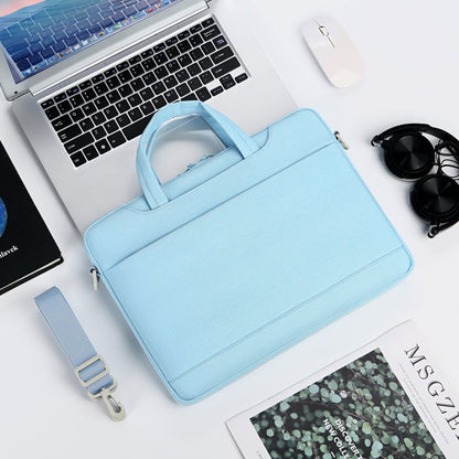 For 13.3-14 inch Laptop Multi-function Laptop Single Shoulder Bag Handbag(Light Blue) - 13.3 inch by PMC Jewellery | Online Shopping South Africa | PMC Jewellery | Buy Now Pay Later Mobicred