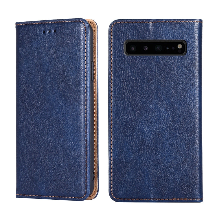 For Samsung Galaxy S10 5G PU + TPU Gloss Oil Solid Color Magnetic Horizontal Flip Leather Case with Holder & Card Slot & Wallet(Blue) - Galaxy Phone Cases by PMC Jewellery | Online Shopping South Africa | PMC Jewellery