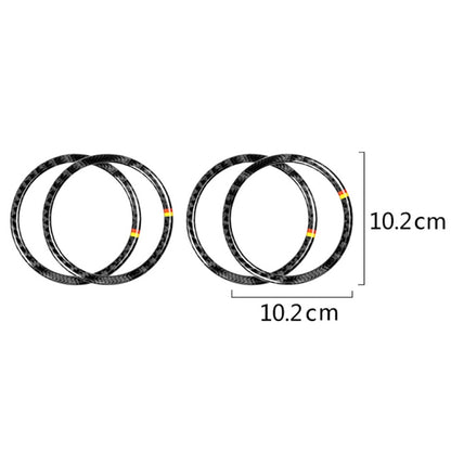 4 PCS Car Carbon Fiber Door Horn Ring Decorative Sticker for Mercedes-Benz C Class W205 C180 C200 C300 GLC, Left and Right Drive Universal(German Color) - Car Interior Mouldings by PMC Jewellery | Online Shopping South Africa | PMC Jewellery | Buy Now Pay Later Mobicred