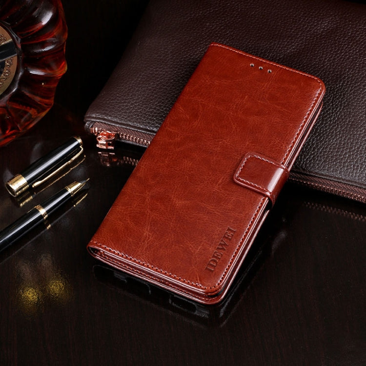 For TCL 10 5G idewei Crazy Horse Texture Horizontal Flip Leather Case with Holder & Card Slots & Wallet(Brown) - More Brand by idewei | Online Shopping South Africa | PMC Jewellery | Buy Now Pay Later Mobicred