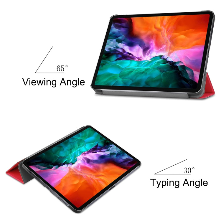 For  iPad Air 13 2024 / Pro 12.9 2022 Custer Texture 3-folding Smart Leather Tablet Case(Red) - iPad Pro 12.9 (2022/2021) Cases by PMC TechLife | Online Shopping South Africa | PMC TechLife | Buy Now Pay Later Mobicred