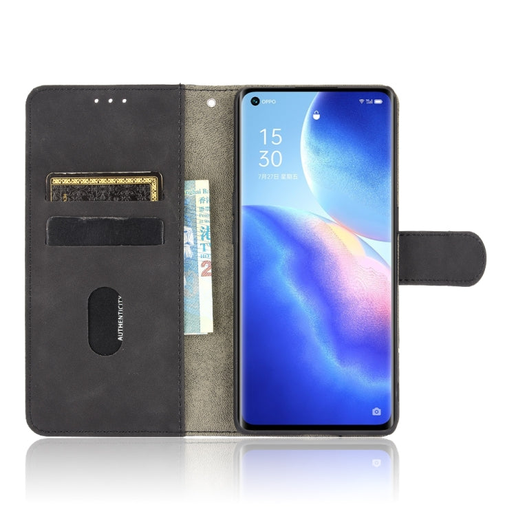 For OPPO Find X3 Neo Solid Color Skin Feel Magnetic Buckle Horizontal Flip Calf Texture PU Leather Case with Holder & Card Slots & Wallet(Black) - OPPO Cases by PMC Jewellery | Online Shopping South Africa | PMC Jewellery | Buy Now Pay Later Mobicred