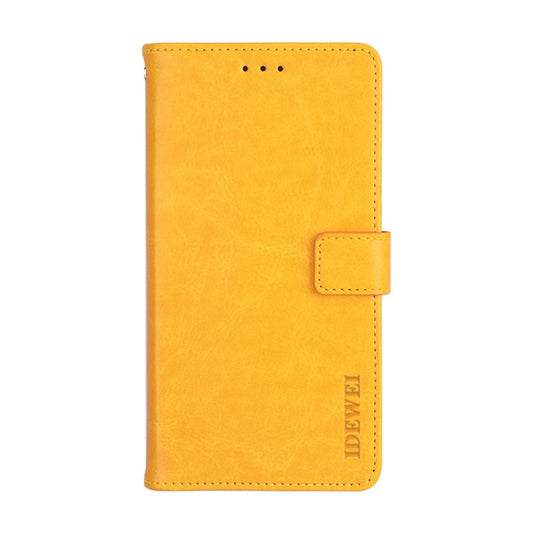 For TCL 10 SE idewei Crazy Horse Texture Horizontal Flip Leather Case with Holder & Card Slots & Wallet(Yellow) - More Brand by idewei | Online Shopping South Africa | PMC Jewellery | Buy Now Pay Later Mobicred