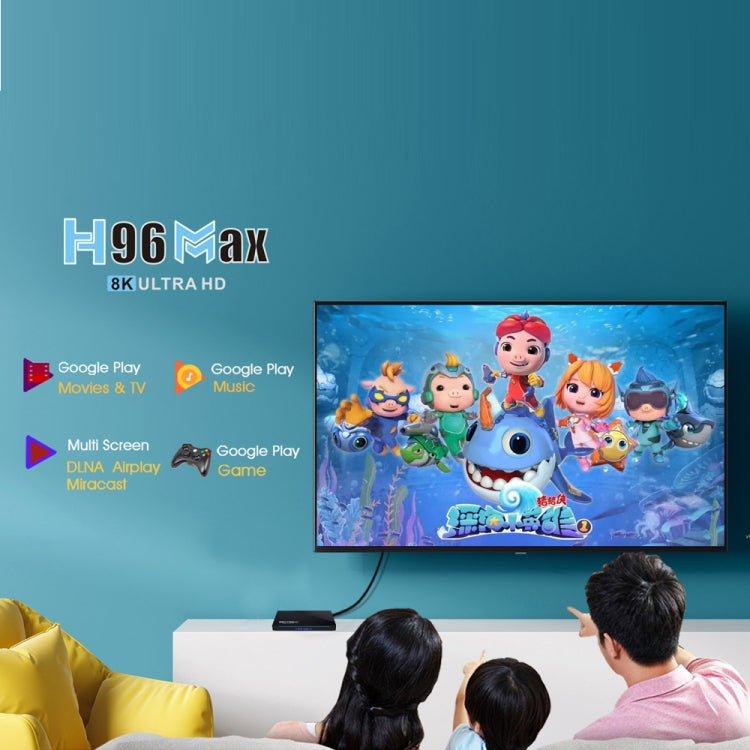 H96 Max 8K Smart TV BOX Android 11.0 Media Player with Remote Control, Quad Core RK3566, RAM: 4GB, ROM: 32GB, Dual Frequency 2.4GHz WiFi / 5G, Plug Type:UK Plug - RK3566 by PMC Jewellery | Online Shopping South Africa | PMC Jewellery | Buy Now Pay Later Mobicred