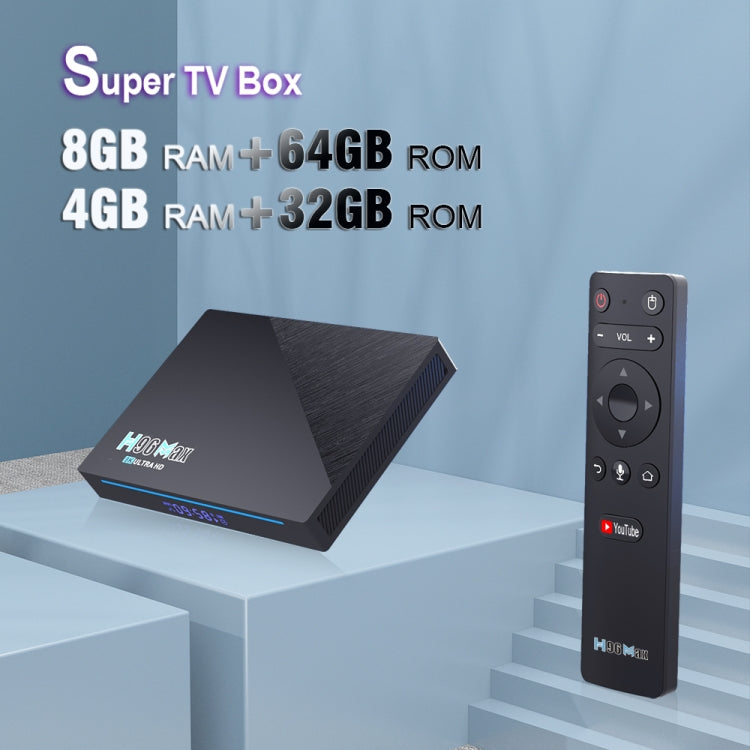 H96 Max 8K Smart TV BOX Android 11.0 Media Player with Remote Control, Quad Core RK3566, RAM: 4GB, ROM: 32GB, Dual Frequency 2.4GHz WiFi / 5G, Plug Type:AU Plug - RK3566 by PMC Jewellery | Online Shopping South Africa | PMC Jewellery | Buy Now Pay Later Mobicred