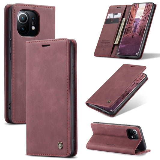 For Xiaomi Mi 11 CaseMe 013 Multifunctional Horizontal Flip Leather Case with Holder & Card Slot & Wallet(Wine Red) - Xiaomi Cases by CaseMe | Online Shopping South Africa | PMC Jewellery | Buy Now Pay Later Mobicred