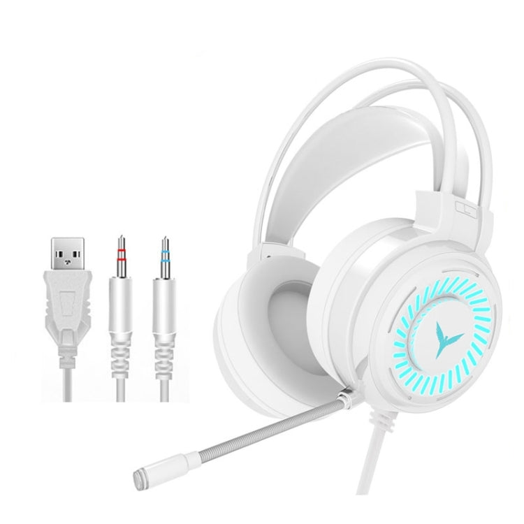 2 PCS G58 Head-Mounted Gaming Wired Headset with Microphone, Cable Length: about 2m, Color:White Colorful 3.5mm Version - Multimedia Headset by PMC Jewellery | Online Shopping South Africa | PMC Jewellery | Buy Now Pay Later Mobicred