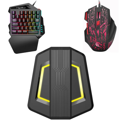 HXSJ P6+V100+H300 Keyboard Mouse Converter + One-handed Keyboard + Gaming Mouse Set - Wired Mice by HXSJ | Online Shopping South Africa | PMC Jewellery | Buy Now Pay Later Mobicred