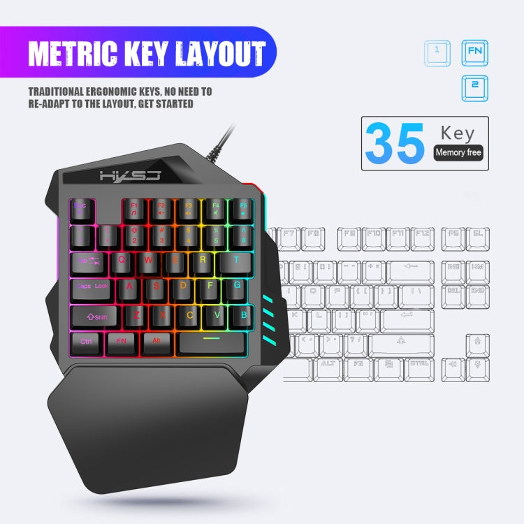 HXSJ P6+V100+H300 Keyboard Mouse Converter + One-handed Keyboard + Gaming Mouse Set - Wired Mice by HXSJ | Online Shopping South Africa | PMC Jewellery | Buy Now Pay Later Mobicred