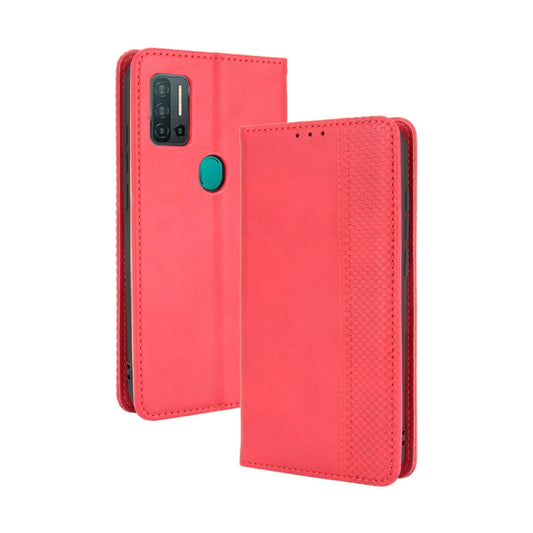 For Ulefone Note 11P Magnetic Buckle Retro Crazy Horse Texture Horizontal Flip Leather Case with Holder & Card Slots & Photo Frame(Red) - Ulefone Cases by PMC Jewellery | Online Shopping South Africa | PMC Jewellery | Buy Now Pay Later Mobicred