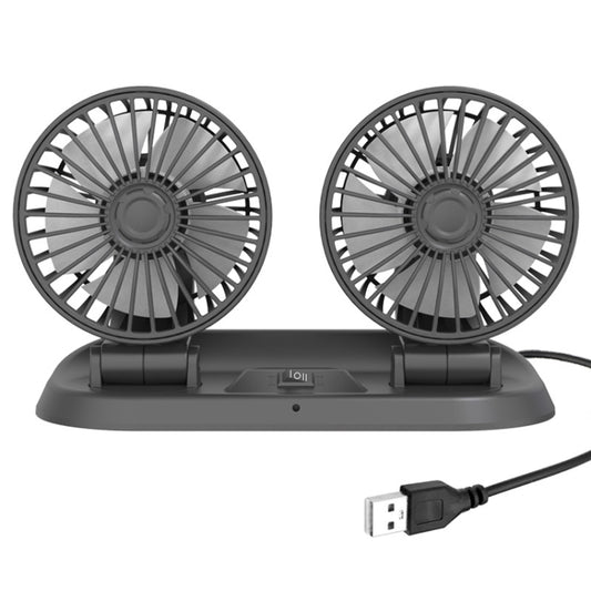 F410 USB 5V Car Dual-head Folding Electric Cooling Fan with Temporary Temporary Parking Card - Heating & Fans by PMC Jewellery | Online Shopping South Africa | PMC Jewellery | Buy Now Pay Later Mobicred