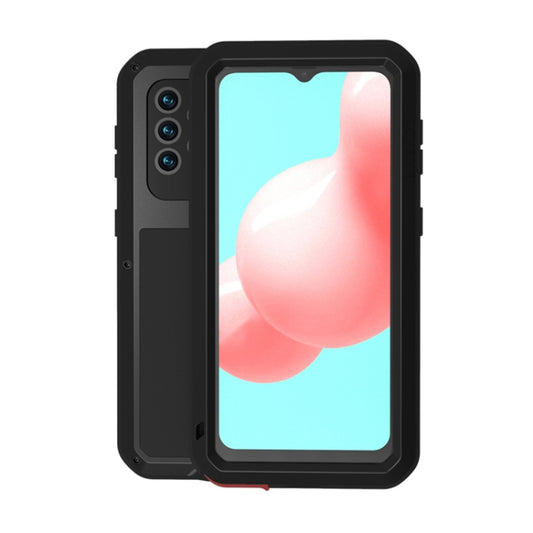 For Samsung Galaxy A32 5G LOVE MEI Metal Shockproof Waterproof Dustproof Protective Case with Glass(Black) - Galaxy Phone Cases by LOVE MEI | Online Shopping South Africa | PMC Jewellery