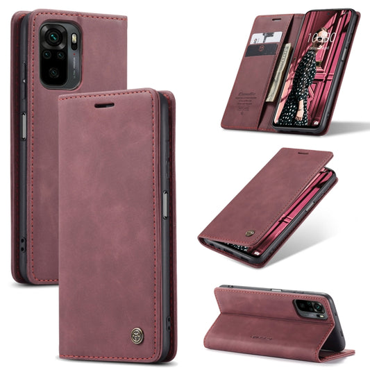 For Xiaomi Redmi Note 10 4G / Note 10s CaseMe 013 Multifunctional Horizontal Flip Leather Case with Holder & Card Slot & Wallet(Wine Red) - Xiaomi Cases by CaseMe | Online Shopping South Africa | PMC Jewellery | Buy Now Pay Later Mobicred