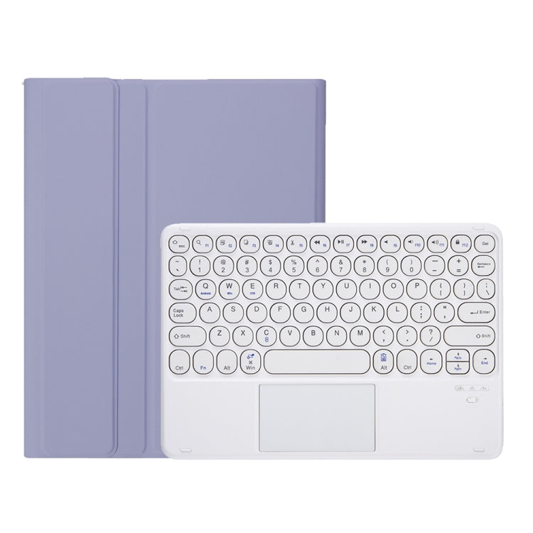 YT11B-A Detachable Candy Color Skin Feel Texture Round Keycap Bluetooth Keyboard Leather Case with Touch Control For iPad Pro 11 inch 2020 & 2018(Purple) - For iPad Pro by PMC TechLife | Online Shopping South Africa | PMC TechLife
