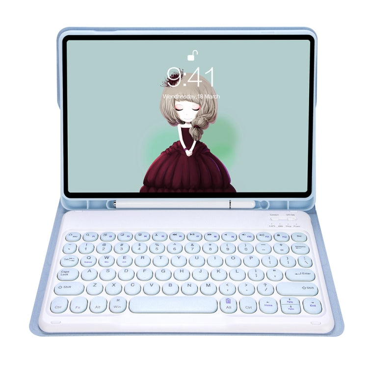 YT098B Detachable Candy Color Skin Feel Texture Round Keycap Bluetooth Keyboard Leather Case For iPad Air 11 2024 / 2025 / Air 4 10.9 2020 / Air 5 10.9 2022 (White Ice) - For iPad Air by PMC TechLife | Online Shopping South Africa | PMC TechLife | Buy Now Pay Later Mobicred