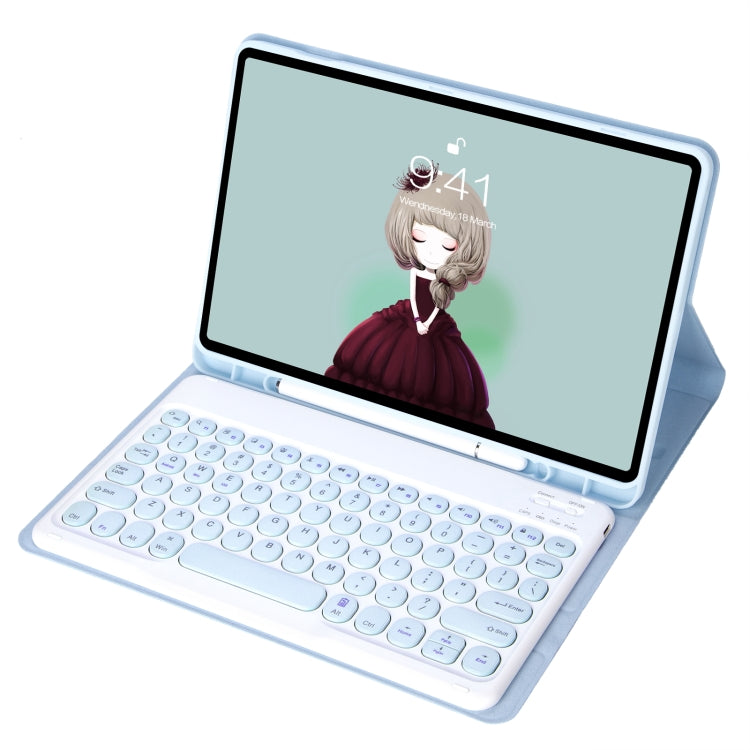 YT098B Detachable Candy Color Skin Feel Texture Round Keycap Bluetooth Keyboard Leather Case For iPad Air 11 2024 / 2025 / Air 4 10.9 2020 / Air 5 10.9 2022 (White Ice) - For iPad Air by PMC TechLife | Online Shopping South Africa | PMC TechLife | Buy Now Pay Later Mobicred