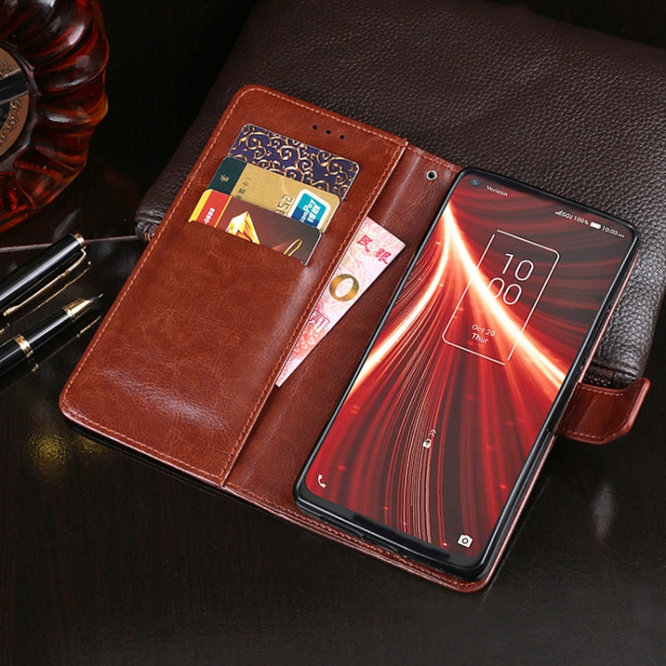 For TCL 10 5G UW idewei Crazy Horse Texture Horizontal Flip Leather Case with Holder & Card Slots & Wallet(Rose Red) - More Brand by idewei | Online Shopping South Africa | PMC Jewellery | Buy Now Pay Later Mobicred