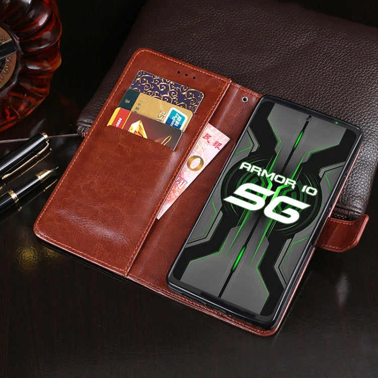 For Ulefone Armor 10 5G idewei Crazy Horse Texture Horizontal Flip Leather Case with Holder & Card Slots & Wallet(Red) - free shipping - PMC Jewellery - Order now!