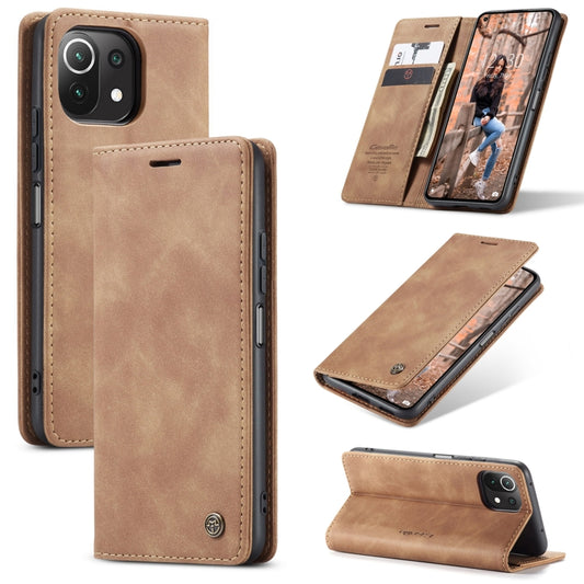 For Xiaomi Mi 11 Lite CaseMe 013 Multifunctional Horizontal Flip Leather Case, with Card Slot & Holder & Wallet(Brown) - Xiaomi Cases by CaseMe | Online Shopping South Africa | PMC Jewellery | Buy Now Pay Later Mobicred