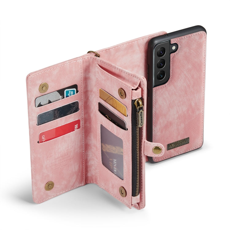 For Samsung Galaxy S21 FE CaseMe 008 Detachable Multifunctional Flip Leather Phone Case(Pink) - Galaxy Phone Cases by CaseMe | Online Shopping South Africa | PMC Jewellery | Buy Now Pay Later Mobicred