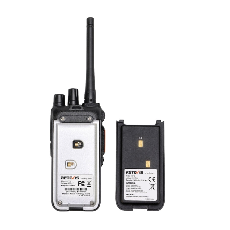 RETEVIS RT76 5W 30CHS GMRS Two Way Radio Handheld Walkie Talkie, US Plug(Black) - Handheld Walkie Talkie by RETEVIS | Online Shopping South Africa | PMC Jewellery | Buy Now Pay Later Mobicred