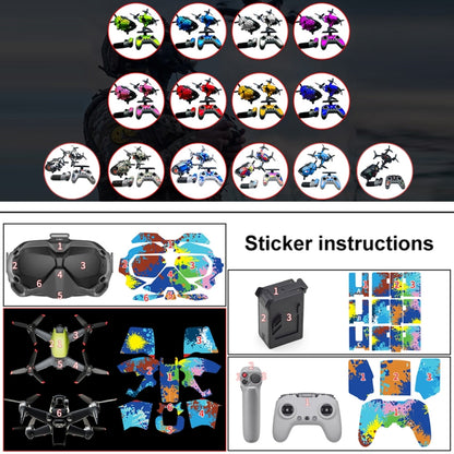 FPV-TZ-SF 4 in 1 Waterproof Anti-Scratch Decal Skin Wrap Stickers Personalized Film Kits for DJI FPV Drone & Goggles V2 & Remote Control & Rocker(Camouflage Green) - Protective Film & Stickers by PMC Jewellery | Online Shopping South Africa | PMC Jewellery | Buy Now Pay Later Mobicred