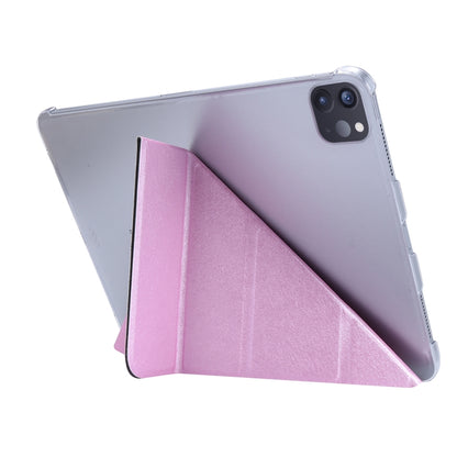 For iPad Air 13 2024 / iPad Pro 12.9 2022 / 2021 Silk Texture Horizontal Deformation Flip Leather Tablet Case with Holder(Pink) - iPad Pro 12.9 (2022/2021) Cases by PMC Jewellery | Online Shopping South Africa | PMC Jewellery | Buy Now Pay Later Mobicred