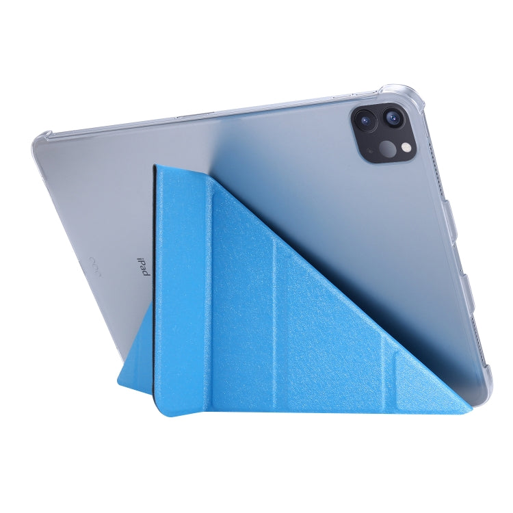 For iPad Air 13 2024 / iPad Pro 12.9 2022 / 2021 Silk Texture Horizontal Deformation Flip Leather Tablet Case with Holder(Light Blue) - iPad Pro 12.9 (2022/2021) Cases by PMC Jewellery | Online Shopping South Africa | PMC Jewellery | Buy Now Pay Later Mobicred