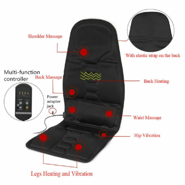 7 Massage Heads 8 Modes Car / Household Multifunctional Whole Body Cervical Massage Seat Cushion, Plug Type:AU Plug(Black) - Seat Accessories by PMC Jewellery | Online Shopping South Africa | PMC Jewellery | Buy Now Pay Later Mobicred