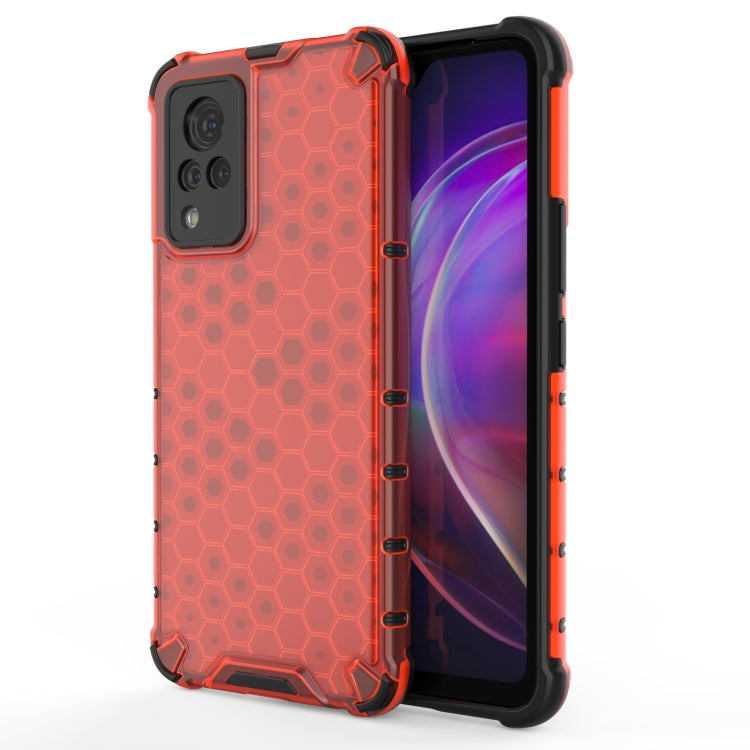 For vivo V21 Shockproof Honeycomb PC + TPU Case(Red) - vivo Cases by PMC Jewellery | Online Shopping South Africa | PMC Jewellery | Buy Now Pay Later Mobicred