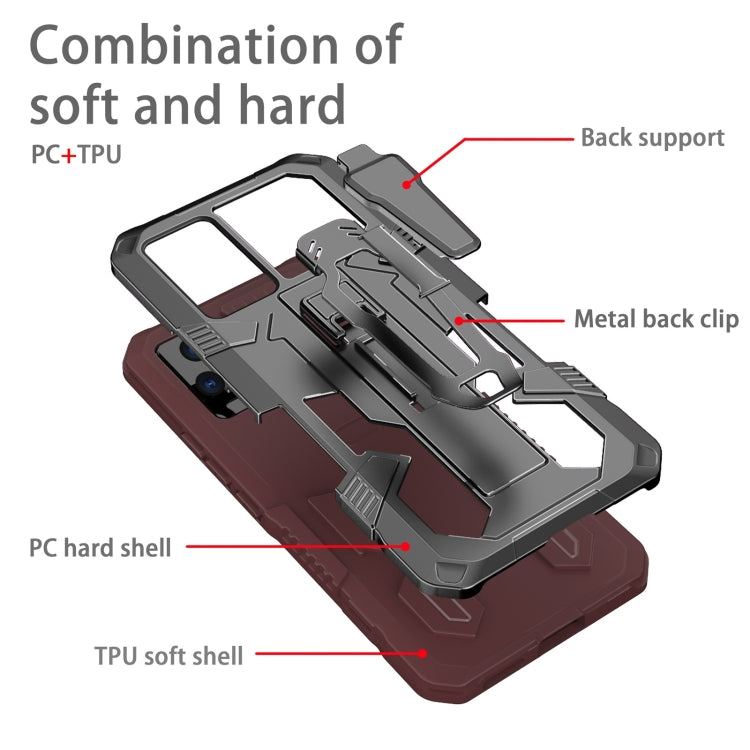 For vivo V21 Armor Warrior Shockproof PC + TPU Protective Case(Brown) - vivo Cases by PMC TechLife | Online Shopping South Africa | PMC TechLife