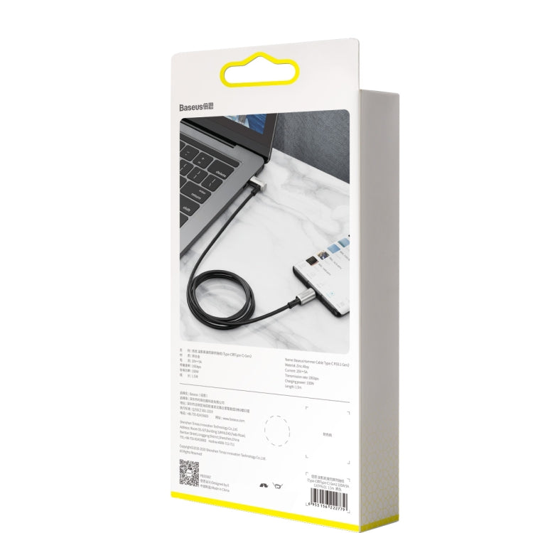 Baseus CATPN-01 100W 5A PD3.1 Gen2 USB-C / Type-C to USB-C / Type-C HD Same Screen Coaxial Hammer Cable, Cable Length: 1.5m(Black) - Video & Audio Cable by Baseus | Online Shopping South Africa | PMC Jewellery | Buy Now Pay Later Mobicred