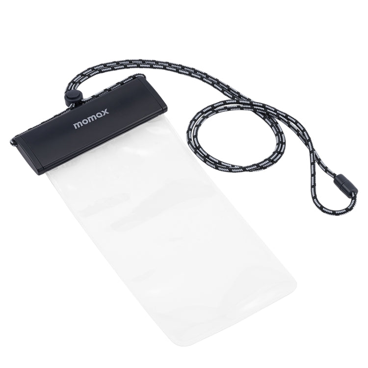 MOMAX SR25 IPX8 Outdoor Transparent PC+TPU Waterproof Bag with Lanyard For Mobile Phones Below 7 inche(Gray) - Waterproof Bag by MOMAX | Online Shopping South Africa | PMC Jewellery | Buy Now Pay Later Mobicred