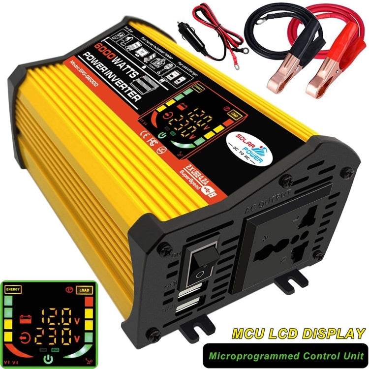 Legend III Generation DC12V to AC220V 6000W Modified Square Wave Car Power Inverter with LED Display(Yellow) - Modified Square Wave by PMC Jewellery | Online Shopping South Africa | PMC Jewellery | Buy Now Pay Later Mobicred