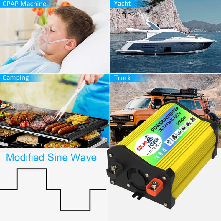 Legend I Generation DC12V to AC110V 3000W Modified Square Wave Car Power Inverter(Yellow) - Modified Square Wave by PMC Jewellery | Online Shopping South Africa | PMC Jewellery | Buy Now Pay Later Mobicred