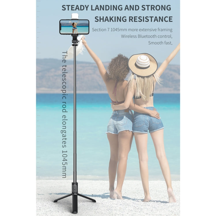Q02S Fill Light Bluetooth Selfie Stick Tripod Mobile Phone Holder(Black) - Selfie Sticks by PMC TechLife | Online Shopping South Africa | PMC TechLife | Buy Now Pay Later Mobicred
