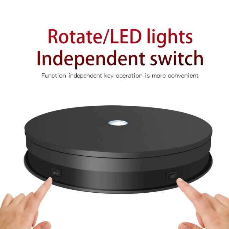 20cm Electric Rotating Turntable Display Stand LED Light Video Shooting Props Turntable, Power Plug:110V US Plug(Black) - free shipping - PMc TechLife - Order now!