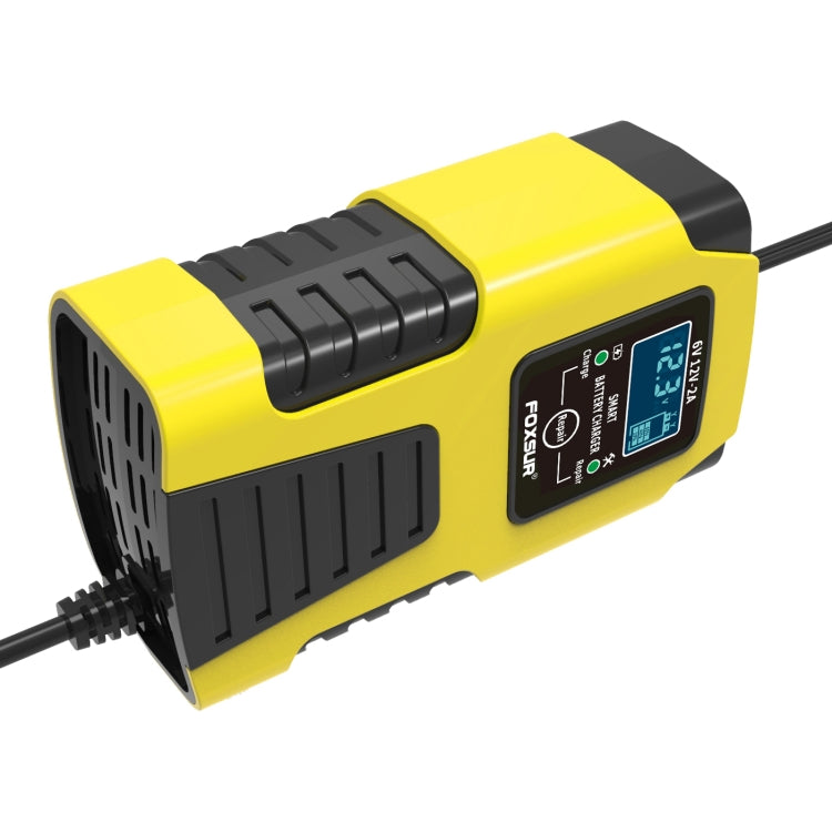 FOXSUR 2A / 6V / 12V Car / Motorcycle 3-stage Full Smart Battery Charger, Plug Type:EU Plug(Yellow) - Battery Charger by FOXSUR | Online Shopping South Africa | PMC Jewellery | Buy Now Pay Later Mobicred