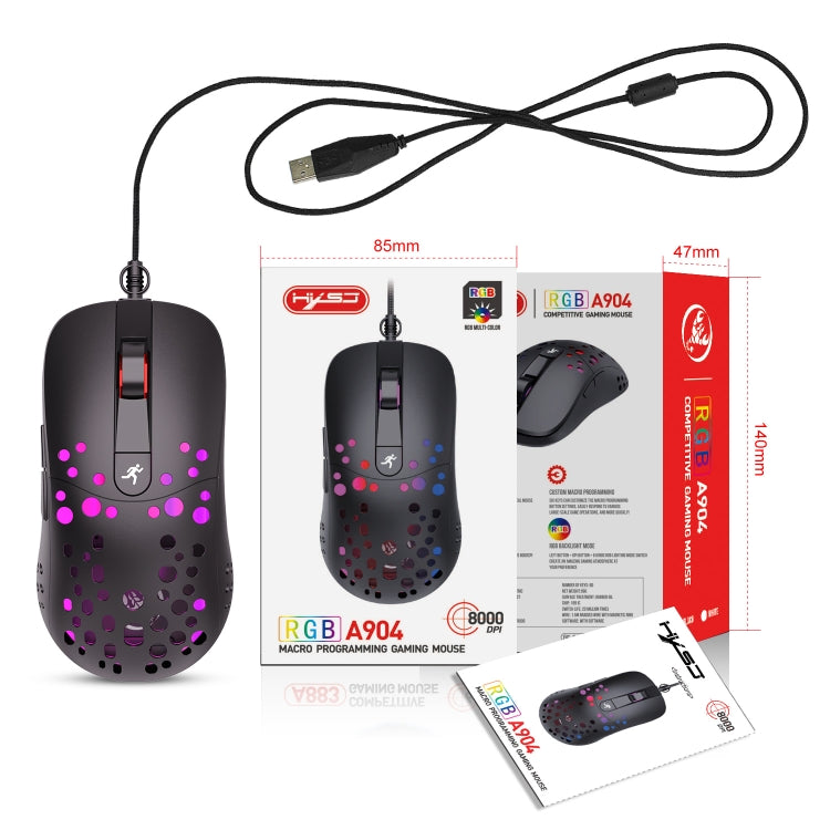 HXSJ A904 RGB Light Macro Programming Mechanical Gaming Wired Mouse(Black) - Wired Mice by HXSJ | Online Shopping South Africa | PMC Jewellery | Buy Now Pay Later Mobicred