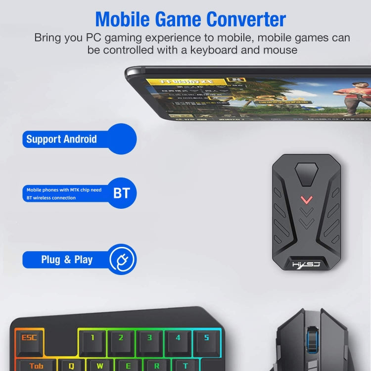 HXSJ P8 Mobile Phone Keyboard Mouse Converter for Android System(Black) - free shipping - PMC Jewellery - Order now!