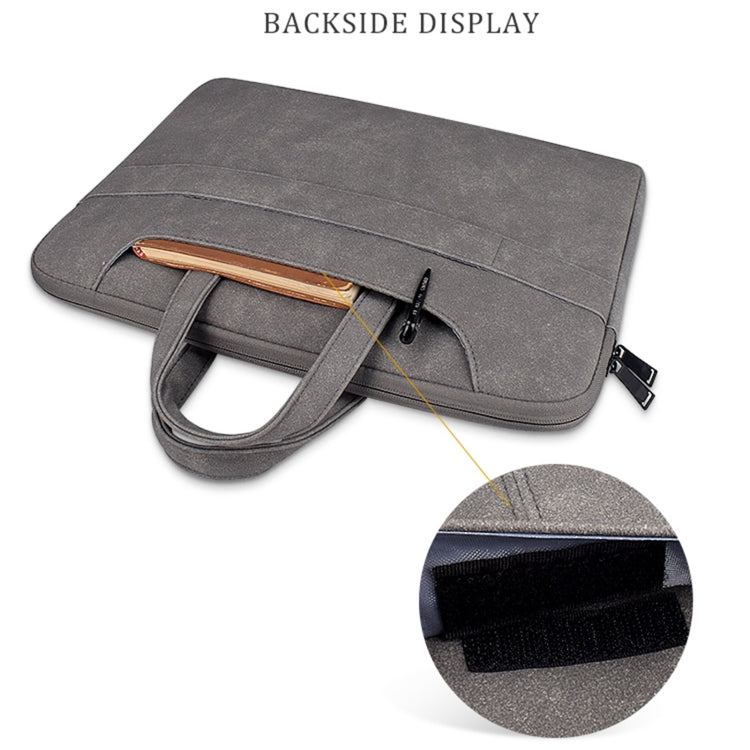 ST06SDJ Frosted PU Business Laptop Bag with Detachable Shoulder Strap, Size:14.1-15.4 inch(Dark Gray) - 15 inch by PMC Jewellery | Online Shopping South Africa | PMC Jewellery | Buy Now Pay Later Mobicred