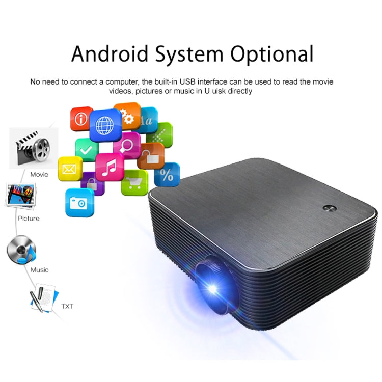 WEJOY L6+ 1920x1080P 200 ANSI Lumens Portable Home Theater LED HD Digital Projector, Android 7.1, 2G+16G, AU Plug - LED Projector by WEJOY | Online Shopping South Africa | PMC Jewellery | Buy Now Pay Later Mobicred